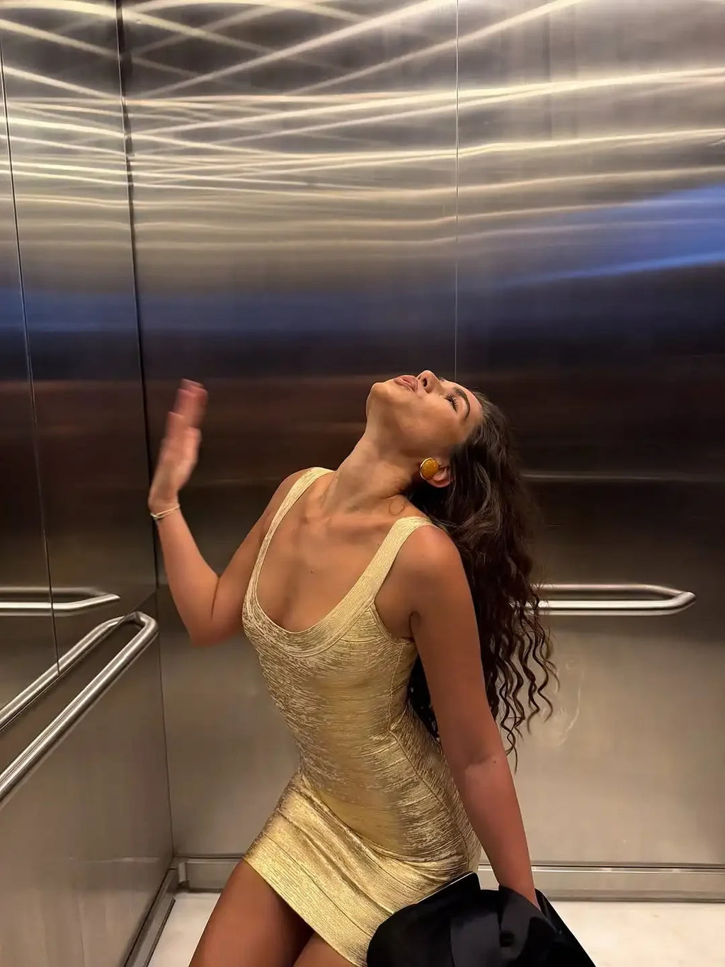 ORÉLIA™ | Golden Evening Mini Dress