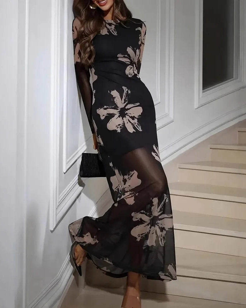 ELVIRA™ | Floral Sheer Maxi Dress