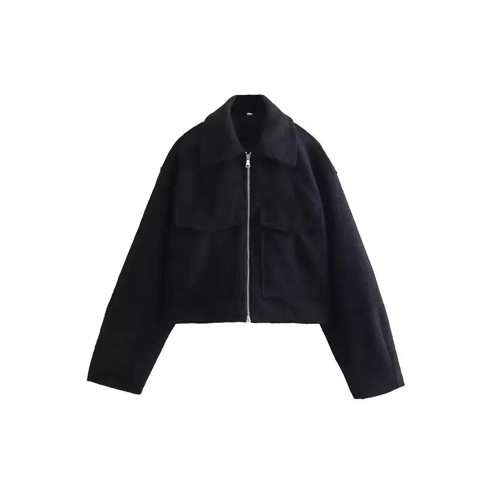NORA™ | Wool Blend Bomber Jacket