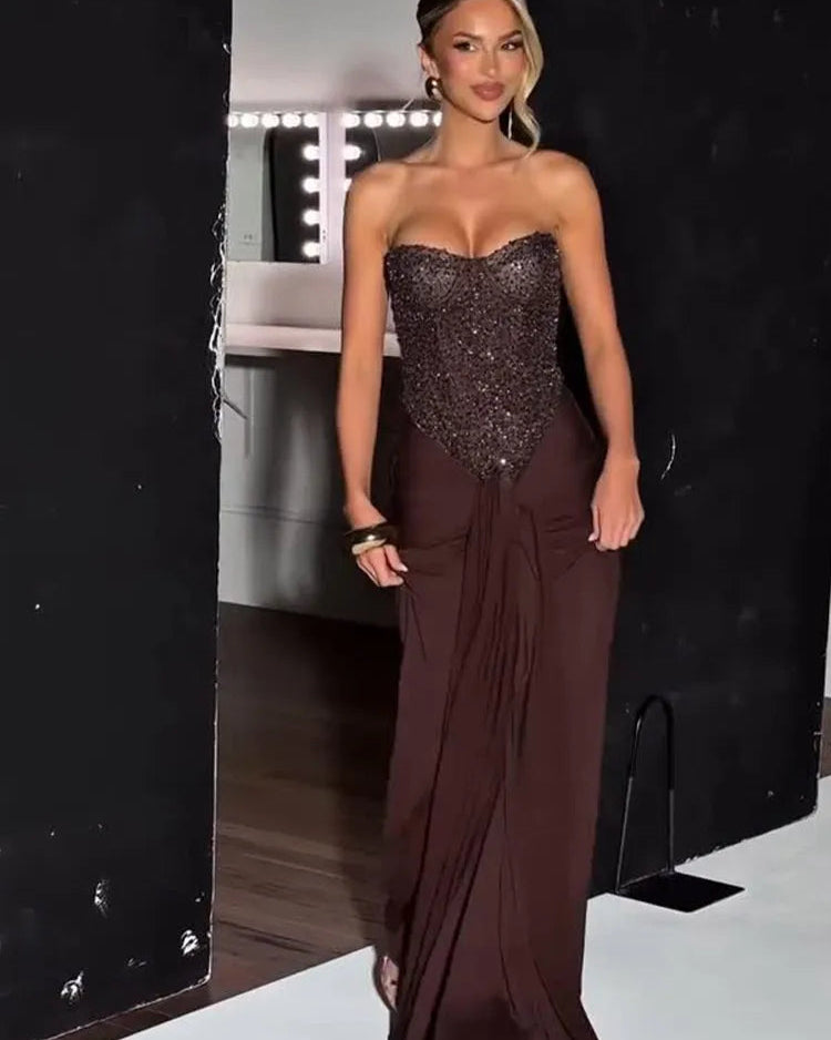 CORINNE™ | Sculpted Corset & Satin Skirt Set