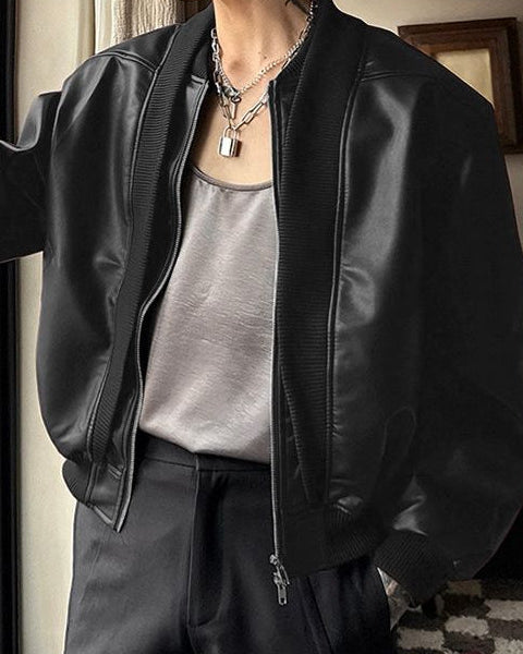 LAYER™ | Faux Leather Zip Jacket