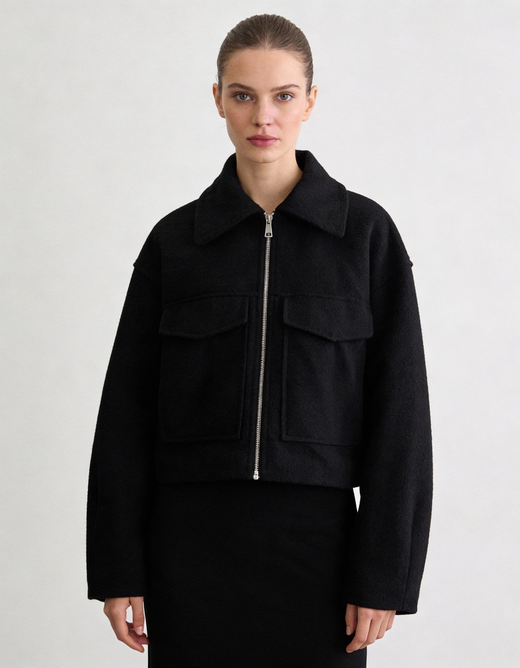 NORA™ | Wool Blend Bomber Jacket